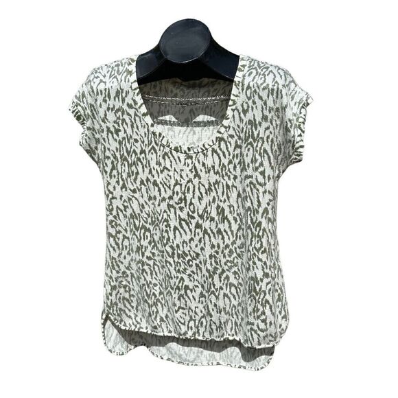 Kenth Kole Cream Kakhi Sequined Scoop Neckline Size L - Picture 1 of 8